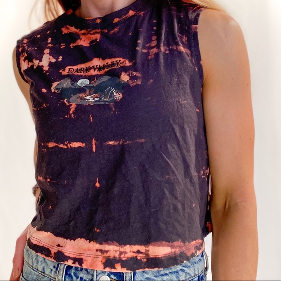 Custom bleach dye "dark valley" muscle tank. - Picture 1 of 1